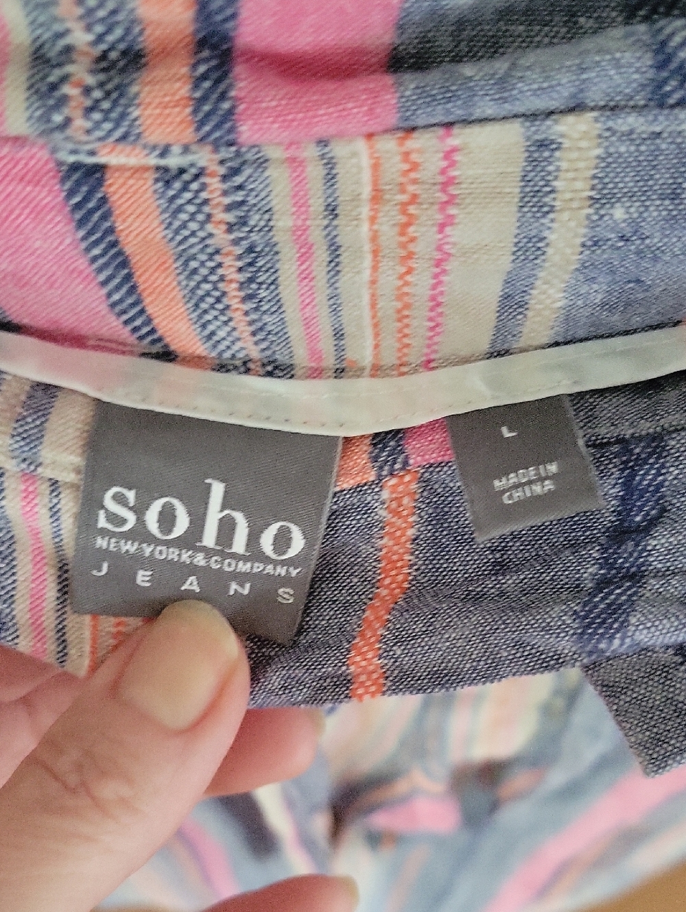 New York & Company Soho Striped  Paperbag Pants Large - Picture 3 of 4